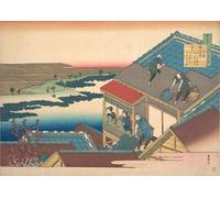 ARToPHIIU Abstract Art Picture Art Print Poster Painting for Wall Poem by Ise From the Series One Handred Poems Explained by Katsushika Hokusai Painting on Canvas for Home Decor 60x90cm