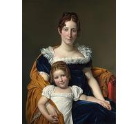 ARToPHIIU Abstract Art Picture Art Print Poster Painting for Wall Portrait of the Countess Vilain Xiiii with Her Daughter by Jacques Louis David Painting on Canvas for Home Decor 60x90cm