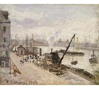 ARToPHIIU Abstract Art Picture Art Print Poster Painting for Wall Quayside At Le Havre by Camille Jacob Pissarro Painting on Canvas for Home Decor 60x90cm