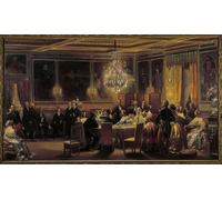 ARToPHIIU Abstract Art Picture Art Print Poster Painting for Wall Reception in Honor of Queen Andalbert At the Chateau D'eu on September by Eugene Louis Lami Painting on Canvas for Home Decor 60x90cm