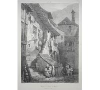 ARToPHIIU Abstract Art Picture Art Print Poster Painting for Wall Ruins of the Abbey of Baume Interior of the Court by Samuel Prout Painting on Canvas for Home Decor 60x90cm