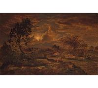 ARToPHIIU Abstract Art Picture Art Print Poster Painting for Wall Sunset Nearby Theodore Rousseau Painting on Canvas for Home Decor 60x90cm