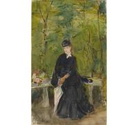 ARToPHIIU Abstract Art Picture Art Print Poster Painting for Wall the Artist Sister Edma Seated in a Park by Berthe Morisot Painting on Canvas for Home Decor 60x90cm