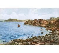 ARToPHIIU Abstract Art Picture Art Print Poster Painting for Wall the Island and Carthew Point St Ives by Alfred Robert Quinton Painting on Canvas for Home Decor 60x90cm