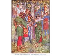 ARToPHIIU Abstract Art Picture Art Print Poster Painting for Wall the King Joins the Hands of Robin Hood and Maid Marian by Walter Crane Painting on Canvas for Home Decor 60x90cm