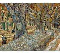 ARToPHIIU Abstract Art Picture Art Print Poster Painting for Wall the Large Plane Trees Road Menders At Saint-rémy by Vincent Van Gogh Painting on Canvas for Home Decor 60x90cm