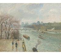 ARToPHIIU Abstract Art Picture Art Print Poster Painting for Wall the Louvre Afternoon Rainy Weather by Camille Jacob Pissarro Painting on Canvas for Home Decor 60x90cm