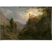 ARToPHIIU Abstract Art Picture Art Print Poster Painting for Wall the Monastery of San Pedro by Frederic Edwin Church Painting on Canvas for Home Decor 60x90cm