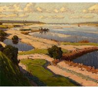 ARToPHIIU Abstract Art Picture Art Print Poster Painting for Wall the River by Alexander Vladimirovich Makovsky Painting on Canvas for Home Decor 60x90cm