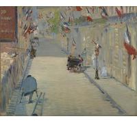 ARToPHIIU Abstract Art Picture Art Print Poster Painting for Wall the Rue Monsier with Flags by Edouard Manet Painting on Canvas for Home Decor 60x90cm