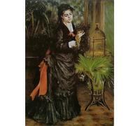 ARToPHIIU Abstract Art Picture Art Print Poster Painting for Wall the Woman with the Parakeet by Pierre Auguste Renoir Painting on Canvas for Home Decor 60x90cm