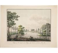 ARToPHIIU Abstract Art Picture Art Print Poster Painting for Wall View of Mr. Conferensråd Classen's Place of Pleasure Outside Copenhagen's Østerport by Søren L. Lange for Home Decor 60x90cm