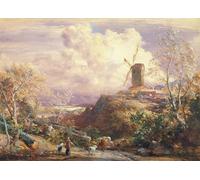 ARToPHIIU Abstract Art Picture Art Print Poster Painting for Wall Windmill on a Hill with Cattle Drovers by John Constable Painting on Canvas for Home Decor 60x90cm