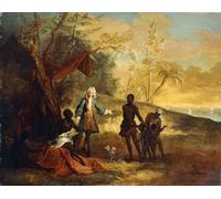 ARToPHIIU Famous Painting Picture Art Print Artwork Picture a European Merchant Bartering with a Black Chief by Jean Baptiste Oudry Poster Painting Art for Home Decor 60x90cm