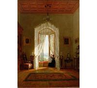 ARToPHIIU Famous Painting Picture Art Print Artwork Picture a Window House on the River by Worthington Whittredge Poster Painting Art for Home Decor 60x90cm