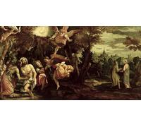 ARToPHIIU Famous Painting Picture Art Print Artwork Picture Baptism and Temptation of Christ by Paolo Veronese Poster Painting Art for Home Decor 60x90cm