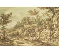 ARToPHIIU Famous Painting Picture Art Print Artwork Picture Classical Landscape with Shepherd by Johann Christian Reinhart Poster Painting Art for Home Decor 60x90cm