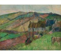 ARToPHIIU Famous Painting Picture Art Print Artwork Picture Cottages on the Flanks of Mont Sainte Marguerite by Paul Gauguin Poster Painting Art for Home Decor 60x90cm