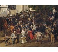 ARToPHIIU Famous Painting Picture Art Print Artwork Picture Detail of Parade on the Opernplatz in Berlin by Krüger Poster Painting Art for Home Decor 60x90cm