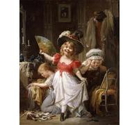 ARToPHIIU Famous Painting Picture Art Print Artwork Picture Dressing Up by Francois Louis Lanfant De Metz Poster Painting Art for Home Decor 60x90cm