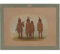 ARToPHIIU Famous Painting Picture Art Print Artwork Picture Four Macouchi Indians by George Catlin Poster Painting Art for Home Decor 60x90cm