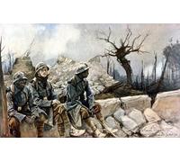 ARToPHIIU Famous Painting Picture Art Print Artwork Picture French Soldiers Sitting in Front of the Ruins of the Dampierre Church War by Francois Flameng Poster Painting Art for Home Decor 60x90cm