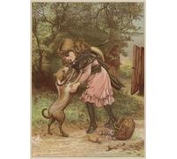 ARToPHIIU Famous Painting Picture Art Print Artwork Picture Girl Playing with Dog by Mary Ellen Edwards Poster Painting Art for Home Decor 60x90cm