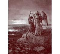 ARToPHIIU Famous Painting Picture Art Print Artwork Picture Jacob Wrestling with the Angel by Doré Bible by Gustave Dore Poster Painting Art for Home Decor 60x90cm