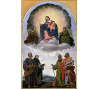 ARToPHIIU Famous Painting Picture Art Print Artwork Picture Lady in Glory with the Christ Child Two Angels Musicians by Girolamo Savoldo Poster Painting Art for Home Decor 60x90cm