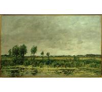 ARToPHIIU Famous Painting Picture Art Print Artwork Picture Moor At Honfleur by Eugene Louis Boudin Poster Painting Art for Home Decor 60x90cm