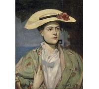 ARToPHIIU Famous Painting Picture Art Print Artwork Picture Portrait of the Artist's Wife by Rupert Charles Wulsten Bunny Poster Painting Art for Home Decor 60x90cm