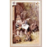 ARToPHIIU Famous Painting Picture Art Print Artwork Picture Snow White and the Dwarf Seven by Hermann Vogel Poster Painting Art for Home Decor 60x90cm