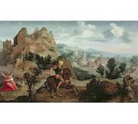 ARToPHIIU Famous Painting Picture Art Print Artwork Picture St George and the Dragon by Jan Van Scorel Poster Painting Art for Home Decor 60x90cm