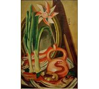 ARToPHIIU Famous Painting Picture Art Print Artwork Picture Still Life with Fish and Flower by Max Beckmann Poster Painting Art for Home Decor 60x90cm