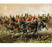 ARToPHIIU Famous Painting Picture Art Print Artwork Picture the Charge of the Light Brigade During the Battle of Balaclava by Michael Angelo Hayes Painting On Canvas for Home Decor 60x90cm