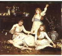 ARToPHIIU Famous Painting Picture Art Print Artwork Picture the Daughters of Col Makins M P by John Collier Poster Painting Art for Home Decor 60x90cm