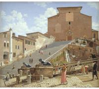 ARToPHIIU Famous Painting Picture Art Print Artwork Picture the Marble Steps Leading Up to the Church of Santa Maria in Aracoeli by C W Eckersberg Poster Painting Art for Home Decor 60x90cm