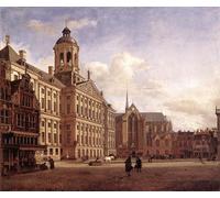 ARToPHIIU Famous Painting Picture Art Print Artwork Picture The New Town Hall in Amsterdam Jan van der Heyden Poster Painting Art for Home Decor 60x90cm