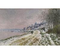 ARToPHIIU Famous Painting Picture Art Print Artwork Picture the Path Toward Epinay Snow Effect by Claude Monet Poster Painting Art for Home Decor 60x90cm