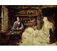ARToPHIIU Famous Painting Picture Art Print Artwork Picture the Shoemaker of Reville a Town Near Cherbourg by Guillaume Romain Fouace Poster Painting Art for Home Decor 60x90cm