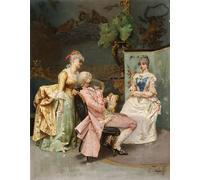 ARToPHIIU Famous Painting Picture Art Print Artwork Picture the Sitting by Giulio Rosati Poster Painting Art for Home Decor 60x90cm