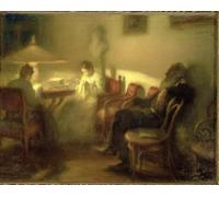 ARToPHIIU Famous Painting Picture Art Print Artwork Picture the Writer Lev Nikolaevich Tolstoy with His Family At Yasnaya Polyana by Leonid Osipovic Pasternak for Home Decor 60x90cm