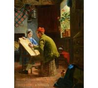 ARToPHIIU Famous Painting Picture Art Print Artwork Picture the Writing Lesson by Collinson Poster Painting Art for Home Decor 60x90cm