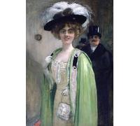 ARToPHIIU Famous Painting Picture Art Print Canvas Prints Art a Couple Arriving At an Event by Henri Gervex Oil Painting Artwork for Home Decor 60x90cm