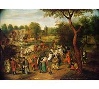 ARToPHIIU Famous Painting Picture Art Print Canvas Prints Art a Scene on the Outskirts of a Village by Pieter Brueghel the Younger Oil Painting Artwork for Home Decor 60x90cm