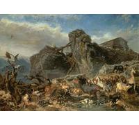 ARToPHIIU Famous Painting Picture Art Print Canvas Prints Art Animals Leaving the Ark Mount Ararat by Filippo Palizzi Oil Painting Artwork for Home Decor 60x90cm
