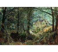 ARToPHIIU Famous Painting Picture Art Print Canvas Prints Art Autumn Glory the Old Mill Oil Painting Artwork for Home Decor 60x90cm
