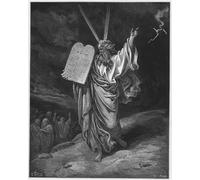 ARToPHIIU Famous Painting Picture Art Print Canvas Prints Art Bible Moses Coming Down by Gustave Dore Oil Painting Artwork for Home Decor 60x90cm