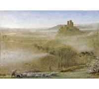ARToPHIIU Famous Painting Picture Art Print Canvas Prints Art Corfe Castle May Morning by Albert Goodwin Oil Painting Artwork for Home Decor 60x90cm
