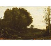 ARToPHIIU Famous Painting Picture Art Print Canvas Prints Art Evening in the Valley by Jean Baptiste Camille Corot Oil Painting Artwork for Home Decor 60x90cm